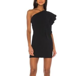 IRO Mosby Black One Shoulder Mini Dress